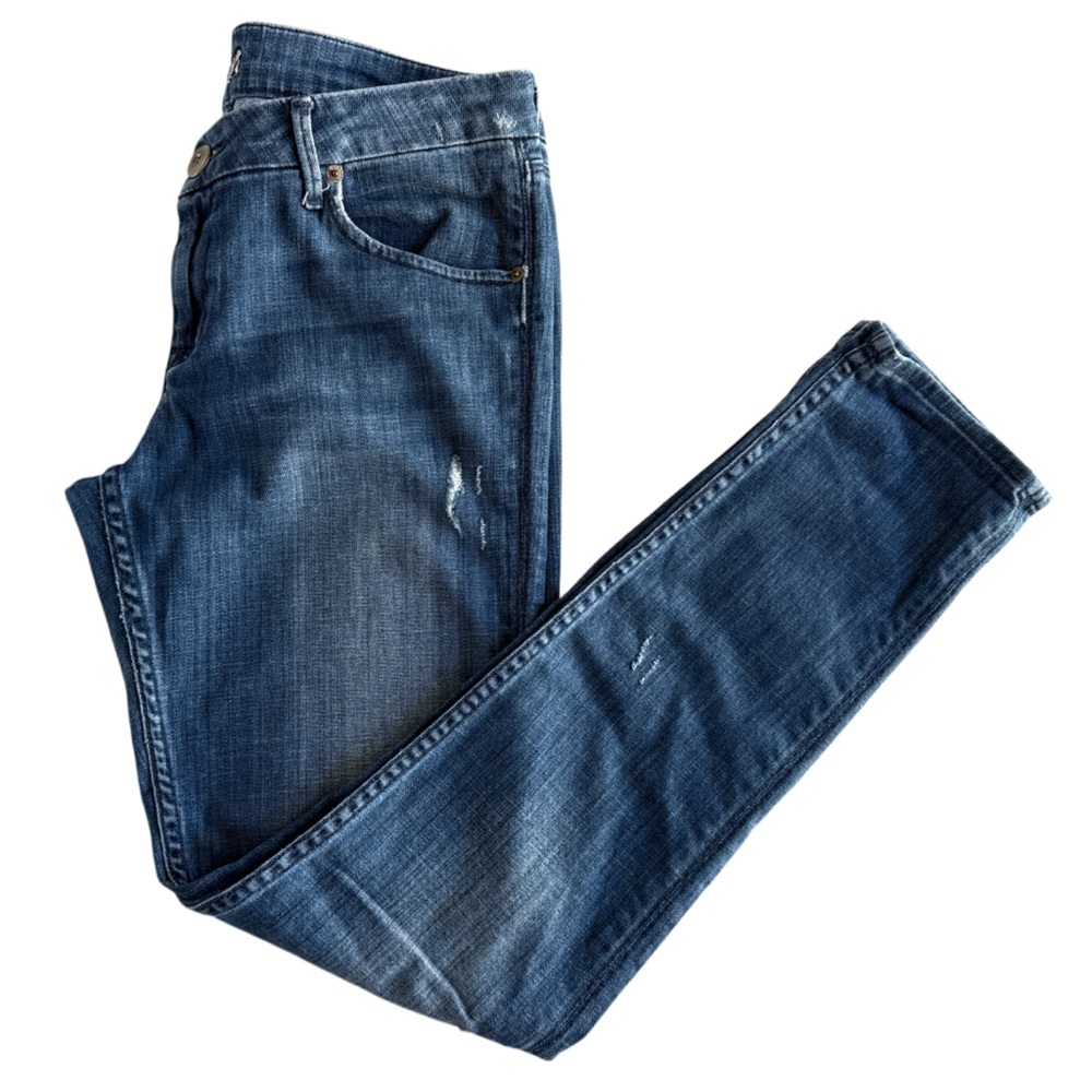 Hudson Low Rise Straight Skinny Distressed Medium Wash Blue Jeans Women’s 30